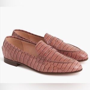 J. Crew - Academy Loafer in Croc-Embossed Leather Shoes Sz 7.5